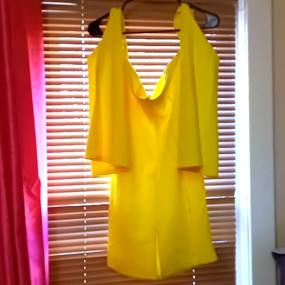 Yellow off shoulder dress - Picture 2 of 2